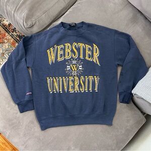 Webster University Gorlocks Sweatshirt Medium Blue Jansport Crew Neck Vintage